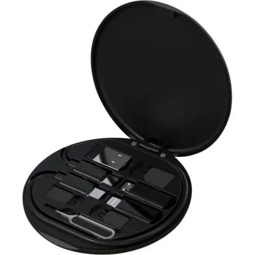 Oslo @memorii Recycled 15W Wireless Charger & Multi Cable Set Black Open
